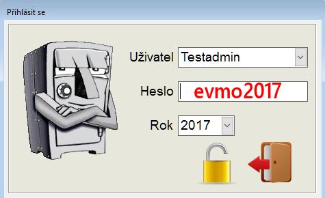 Výchozí nastavení pro obě varianty Release a Demo je evmo2017 Ve verzi Release je výchozímu