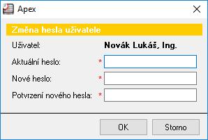 9 Nastavení uživatele 9.1 Jak si změnit heslo? Pomocí tlačítka Změnit heslo na hlavní obrazovce programu máte možnost si kdykoliv změnit heslo.