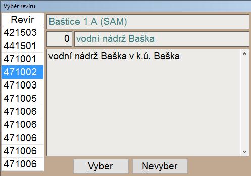 Zápis úlovků a kontrol rybářskou stráží Revír - vyplní se číslo revíru. Jedná se šestimístné nebo někdy osmimístné číslo.