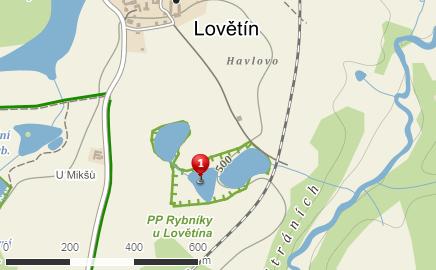 Obr. 3 Mapa Luží u Lovětína (www.mapy.cz) 2.