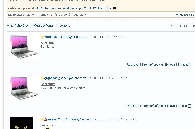 Pohled na zápis a zrušení časového filtru a jak to pak vypadá na fóru. Zápis zrušené místnosti. Pravý klik myší na tlačítko ZÁPIS aktivuje tedy Zápis zrušené místnosti.
