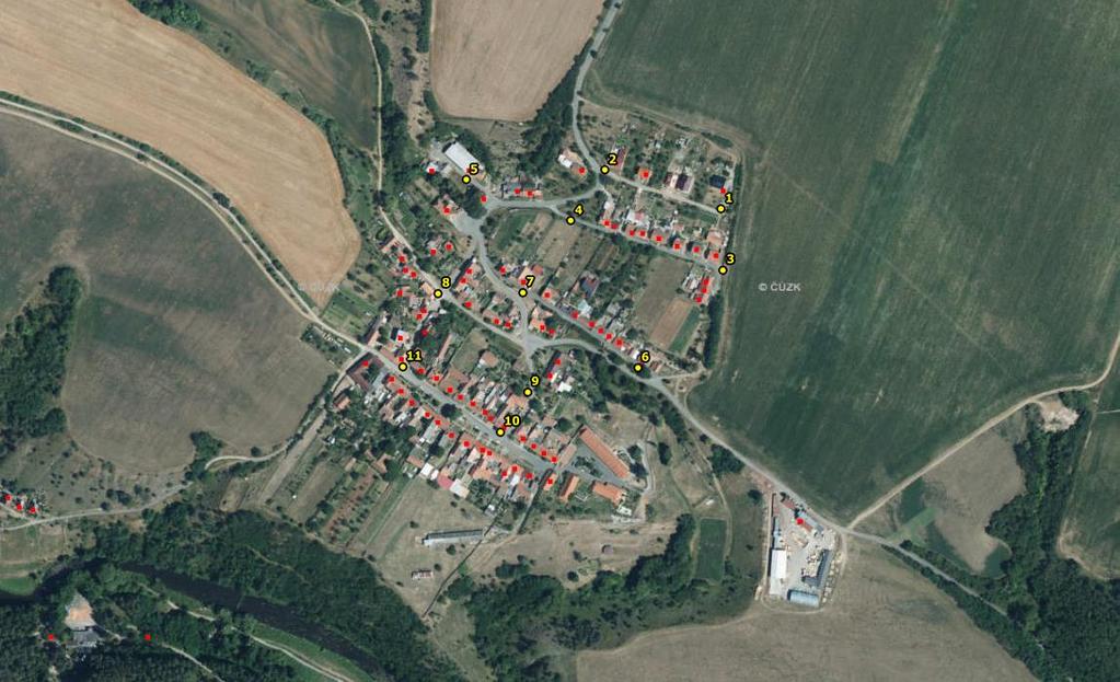 Rozmístění hlásičů v obci