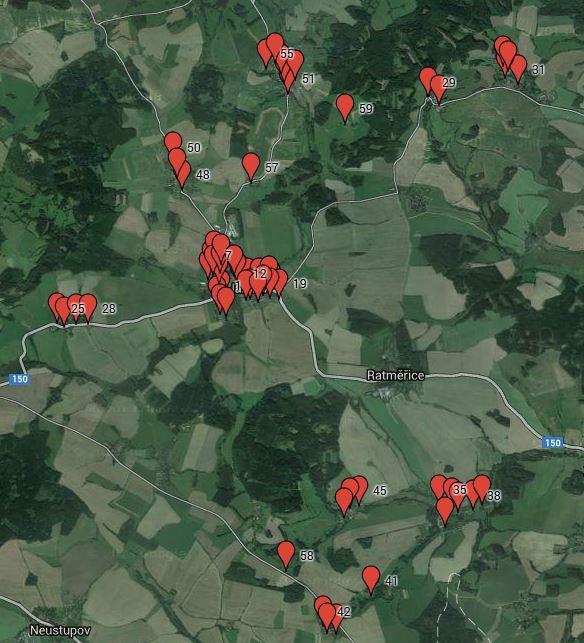Pičín Bedřichovice Lažany Čestín Jankovská Lhota Jitra Jankov Otradovice Nosákov