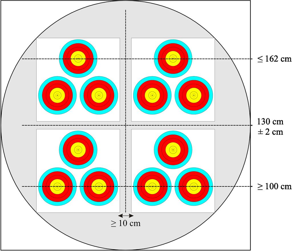 Image 13: 4 x 4 Triple Triangular Face for Indoor 4 trojitých vertikálních terčů pro