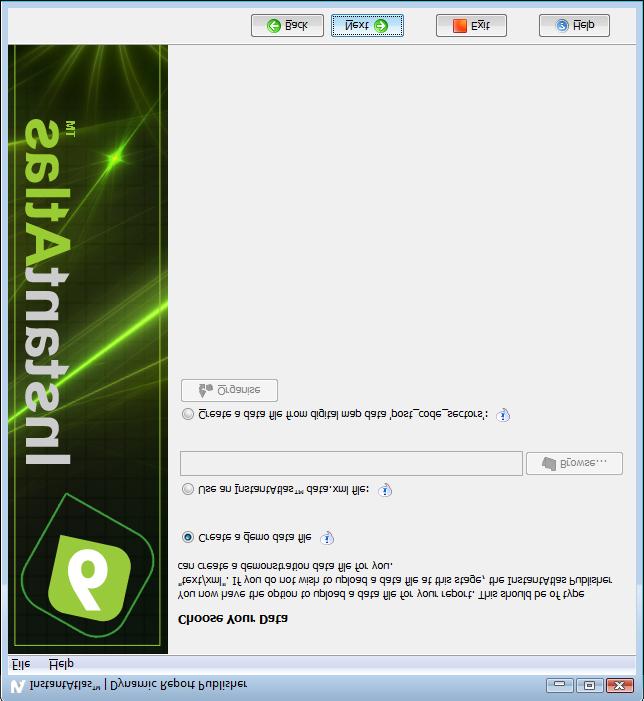 Pozn. Cvičně označíme: Create a demo data file, které je vynikající pro základní vyzkoušení všech šablon a celého InstantAtlas. Obr. 5: Okno výběru dat 2.