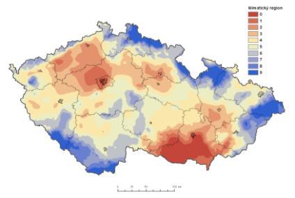 6.4.213 Mapové vyjádření aktualizovaného postupu Srovnání Ukazatele KR - Slovensko Kód td 5 C TS 1O k VI - VIII T jan T VO regionu dny C mm C C >3 >2 242-1 -2 16 17 1 3 28 237 2 15-1 -3 15 17 2 28 25