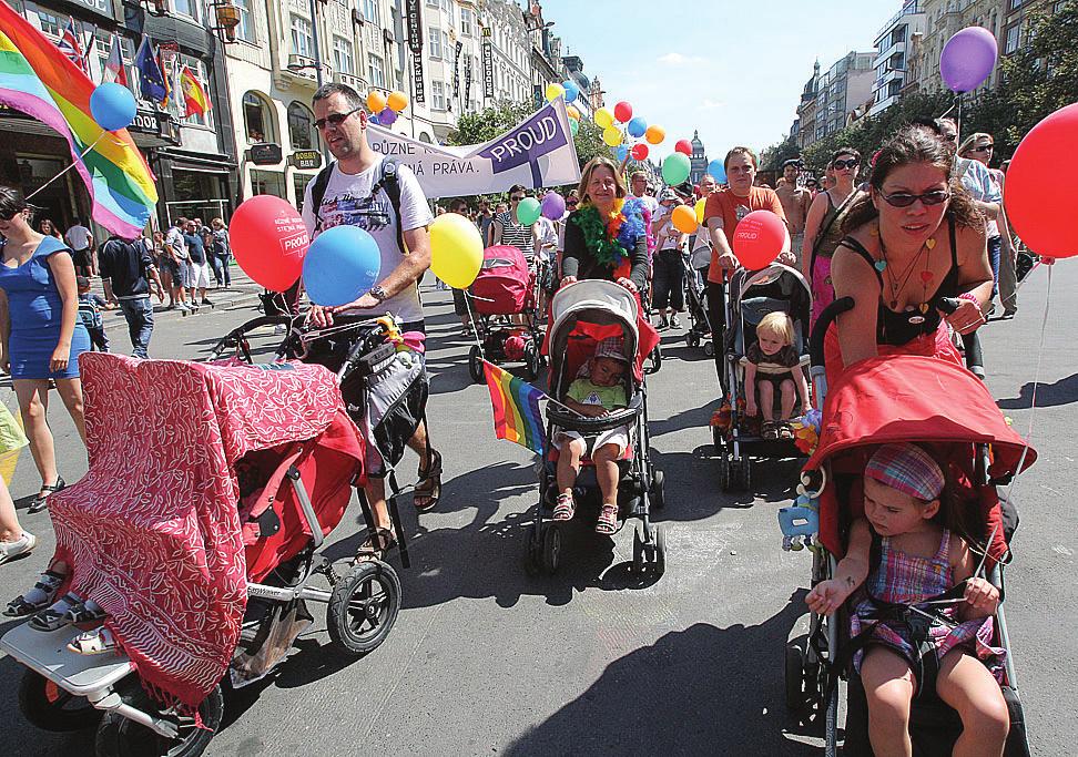 Pechová, W. Dinarsky z evropské transgender organizace TGEU a zástupci a zástupkyně transkomunity.