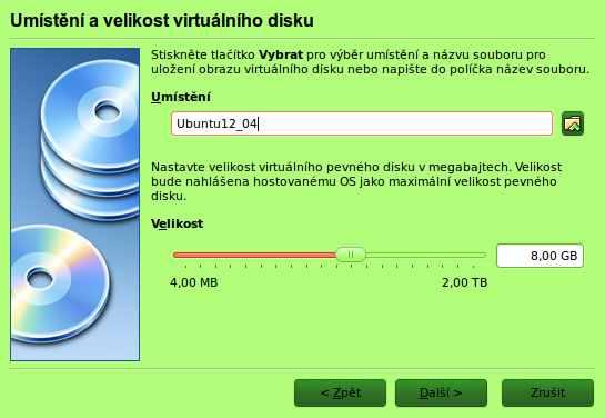 vyčerpání možností fyzického disku. Další možností je Obraz o pevně dané velikosti - může později nastav problém se zvětšením obrazu disku, nemusíme jej pak však hlídat.