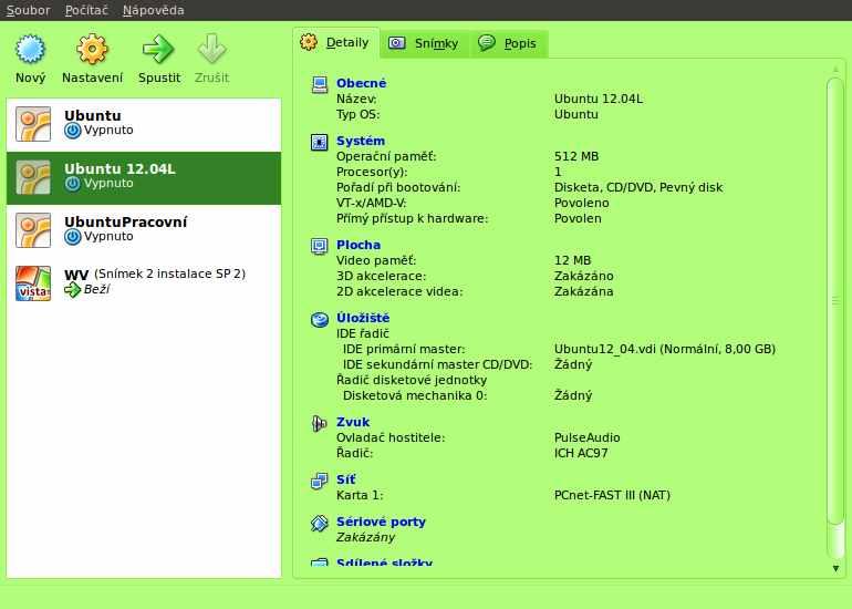 Vlastní instalace - nastavení Vybereme virtuální počítač (zatím
