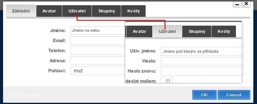 2 PŘOSTŘEDÍ CMS CLIQUO ENGINE - ÚVODNÍ STRÁNKA PO PŘIHLÁŠENÍ Po přihlášení se dostaneme na úvodní stránku klasického prostřední administrace redakčního systému CLIQUO Engine (dále CMS).