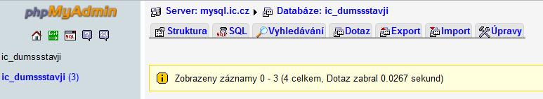 Vytvoření databázové