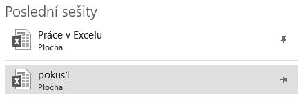 20 Otevření nedávno otevřeného sešitu V seznamu Poslední sešity může být uvedeno až 25 sešitů (dle nastavení v části Soubor Možnosti Upřesnit - Zobrazení), se kterými jsme v poslední době pracovali.