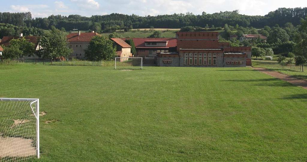 tělocvičny. Fotbalové hřiště je pod školou.