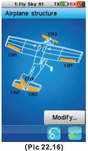 Tato funkce umožňuje uživateli nastavit změnu pro levý a pravý uhel výškovky a kormidla provozovaném na V tail letadlu.