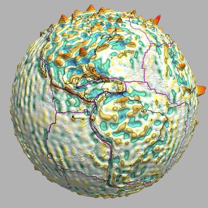 Obrázek 4. Model magnetických anomálií na základě dat z družic CHAMP MF5 (Maus, 2006) 1.1.2 Magnetické pole na zemském povrchu V bodě na zemském povrchu je geomagnetické pole popsáno tzv.