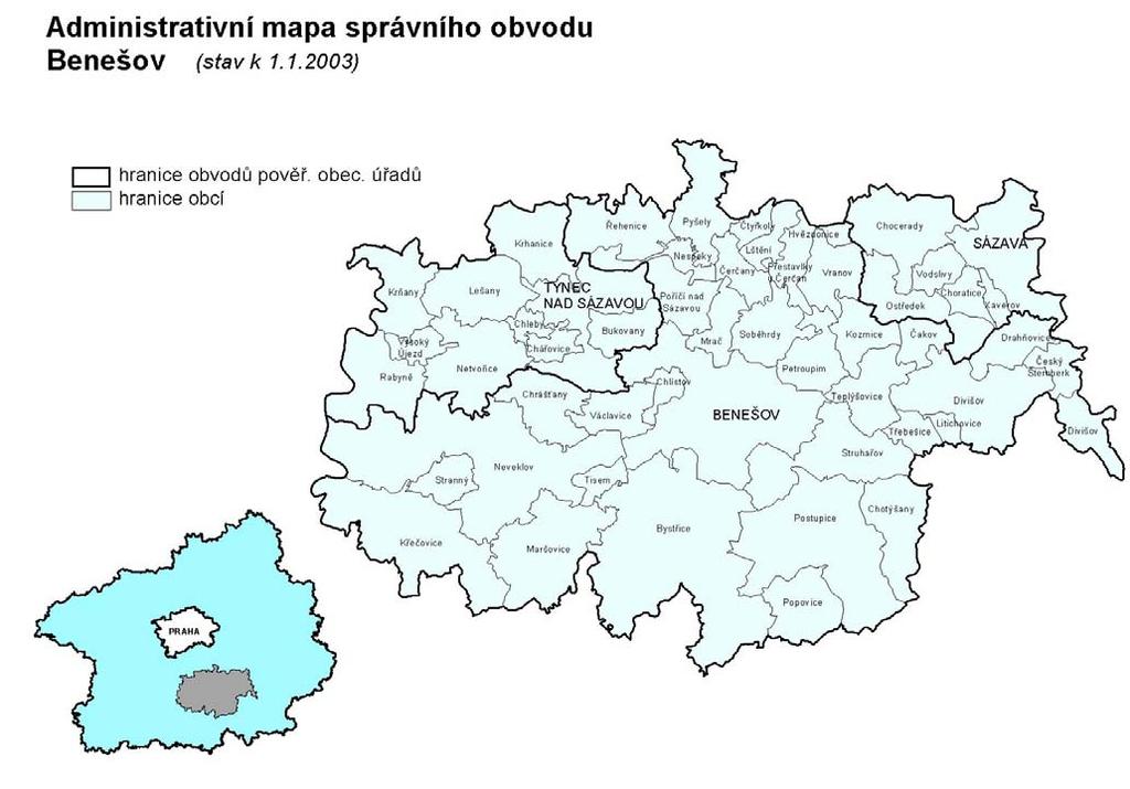 Benešov Správní obvod Benešov se nachází v jižní části Středočeského kraje. Sousedí s obvody Černošice, Říčany, Kutná Hora, Vlašim, Votice, Sedlčany a Dobříš.