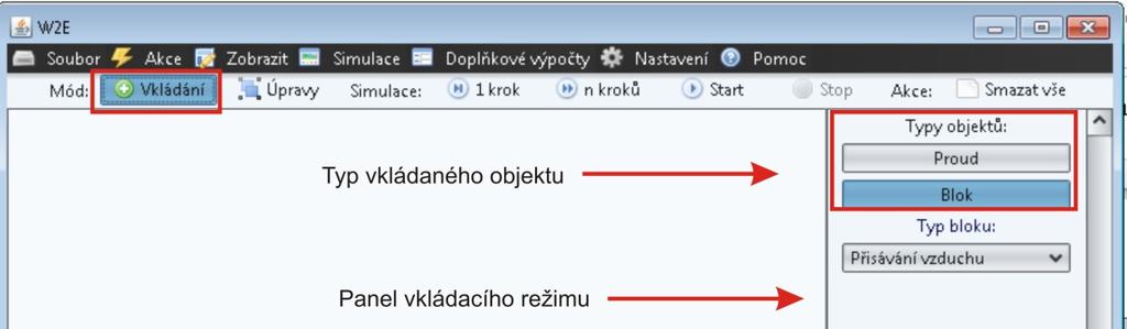 Obr. 2: Vkládací režim Obr. 3: Editační režim 2.1.