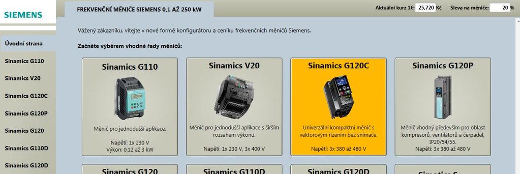Konfigurátor standardních m ni - Andromeda