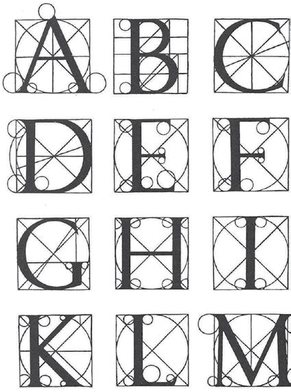 RENESANČNÍ PÍSMO NÁPISOVÉ Majuskule je zde poprvé v dějinách jednotnou složkou abecedy složená z