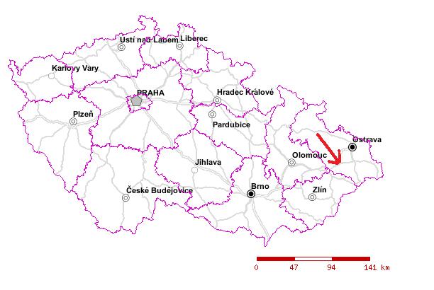 2. CHARAKTERISTIKA POMĚRŮ PŘÍRODNÍ OBLASTI 2.1 Poloha v rámci ČR Nový Jičín leţí v severovýchodní části České republiky v Moravskoslezském kraji (obr. 1).