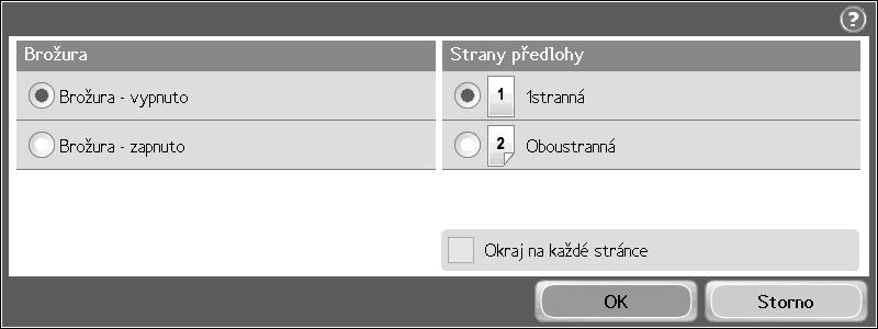 123 Vytvoření brožury Předlohu umístěte lícem nahoru do podavače dokumentů. Stiskněte tlačítko Formát brožury. Počet kopií lze změnit pomocí číselné klávesnice. Stiskněte tlačítko Kopírovat.