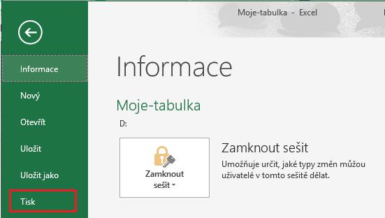 Kapitola: 9) Tisk tabulky s grafem 9) Tisk tabulky s grafem Na kartě Soubor v menu Tisk obdržíme okno pro