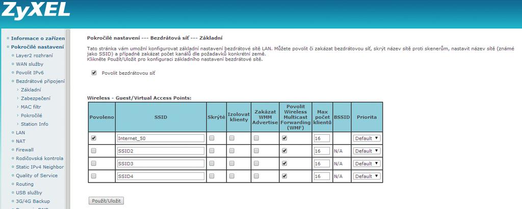 PRO POKROČILÉ: NASTAVENÍ WIFI Poznámka: Pokud si přejete změnit výchozí nastavení WiFi, můžete tak učinit prostřednictvím webového prohlížeče v administraci modemu na adrese 10.