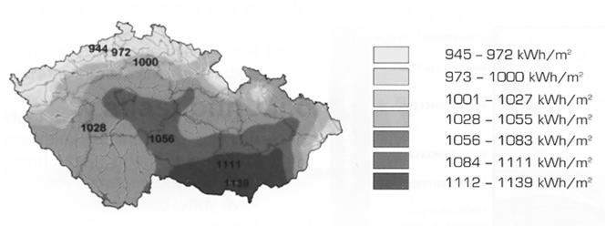 Roční průměrný úhrn slunečního záření Fotovoltaika v ČR Rozvoj fotovoltaických systémů v ČR 27 Výstavba fotovoltaických systémů v ČR Do r.