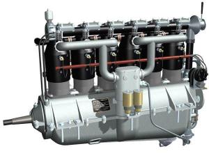 4), kterým se osazovali v průběhu 1. světové války dvouplošníky Albatros. Obr. 4 Motor Mercedes D III V letech 1909 1912 vznikalo mnoho pístových spalovacích motorů s různými uspořádáními válců.