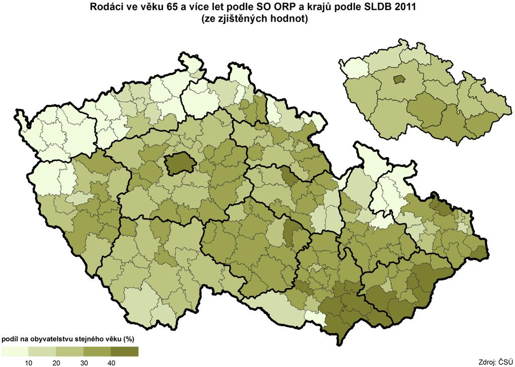 Ještě bližší pohled na Pardubický kraj z hlediska správních obvodů obcí s rozšířenou působností nám ukazuje, že nejsilnější koncentrace rodáků, a to 41,7 %, je na Holicku, což zároveň představuje 15.