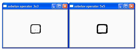 32 Obr. Výsledky detekce hran na snímku z digitální kamery Velikost masky Sobelova operátoru se, v tomto testu viz Obr.