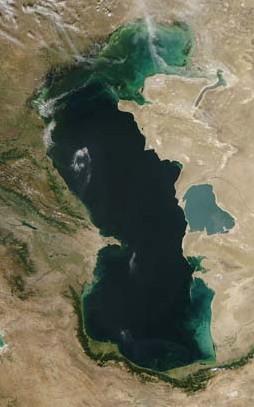 Kaspické moře Zdroj: www.nasa.
