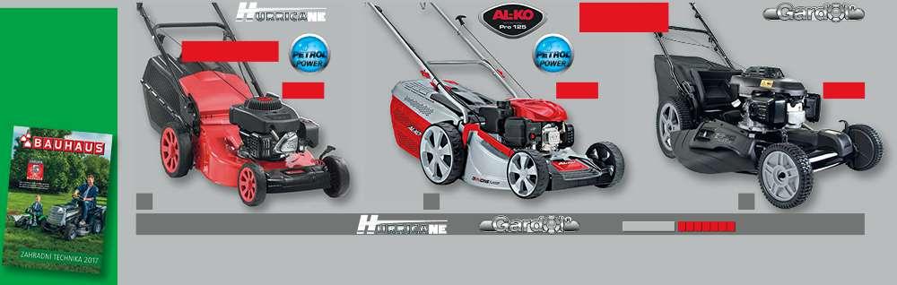 GARDOL Edition XXL Pro plochu do 1000 m 2 do 1400 m 2 do 2000 m 2 Šířka záběru 46 cm 46 cm 56 cm Motor GGP RS 100 Blue OHV, 4-taktní, 100 cm 3 AL-KO Pro 125, 123 cm 3 Honda GCV 190, 4-taktní, 190 cm
