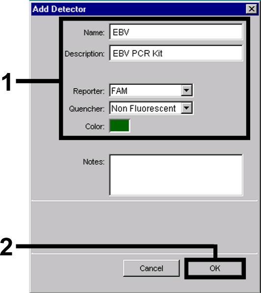 8.5.3.2 Vytvoření/volba detektorů V nabídce Tools, v podnabídce Detector Manager, (alternativně zvolte režim Setup/funkci Add Detector) přiřaďte dokumentu odpovídající barviva detektorů.