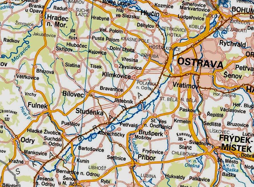 2 POPIS ŘEŠENÉHO ÚZEMÍ 2.1 OBECNÁ CHERAKTERISTIKA Katastrální území Jerlochovice se nachází mezi městy Ostravou a Olomoucí. Obec leží na východ od města Fulnek a rozkládá se podél Husího potoka.