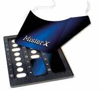 Mister X obdrží: 1 bílou hrací figurku kšilt pro Mistra X (zabrání, aby detektivové viděli, kam se Mister X dívá) tabulku jízd s vloženým papírem a dvěma vkládacími proužky 1 tužka (není součástí