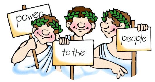 Klasické období demokracie (z demos = lid, kratos = vláda) = vláda lidu = každý svobodný Athéňan se může účastnit politiky, tzn.
