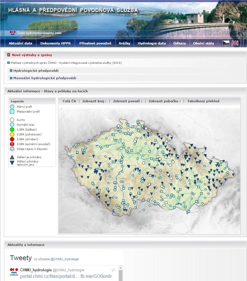 HPPS Hlásná a předpovědní povodňová služba http://hydro.chmi.