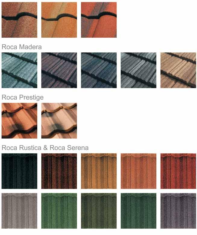 Lindab Roca Maloformátová strešná krytina Lindab Roca je k dispozícií v piatich tvarových prevedeniach: Roca Toscana, Roca Madera, Roca Prestige, Roca Serena a Roca Rustica.