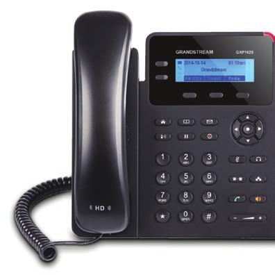 Telefony pro recepční a managery Grandstream GXP1628 Jedná se o nový IP telefon od společnosti Grandstream. Jsou podporovány 2 SIP účty, každý signalizován vlastní LED odlišné barvy.