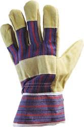 Ochrana rukou Kombinované rukavice TOD WINTER Hovězí štípenka, hřbet a manžeta z bavlněné tkaniny, teplá