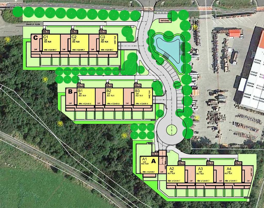nádrž hlubokou 2 m s havarijním přepadem, o objemu cca 387 m 2, která bude umístěna v jihozápadní části zájmové lokality. Realizace záměru je plánována na období III. čtvrtletí 2016 III.