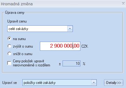 více v kapitole 5) vidíte v panelu pod hlavní tabulkou rozpočtu.