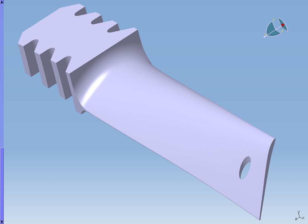 Obr. 35 Zjednodušený model lopatky 4R