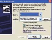 v [Settings] > [Network settings] je zapnuté [USB sharing]. Pro počítač s Windows XP Professional: 2 Při prvním připojení HDD jako síťového disku přiřaďte síťovou jednotku disku HDD v počítači.
