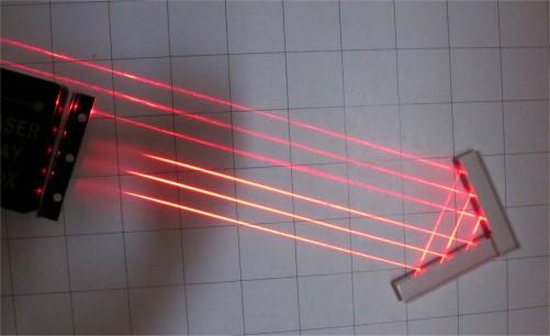 Koutový odražeč Pomůcky: dvě zrcátka, baterka, nebo jiný zdroj světla (okno v tomto případě není nejvhodnějším zdrojem světla), pokud je to možné, půjčíme si v kabinetu fyziky laserovou optickou