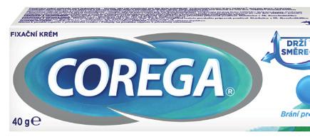 COREGA BEZ PŘÍCHUTI EXTRA SILNÝ 40 G COREGA OCHRANA DÁSNÍ 40 G COREGA ORIGINAL EXTRA SILNÝ 40 G Pevná fixace.