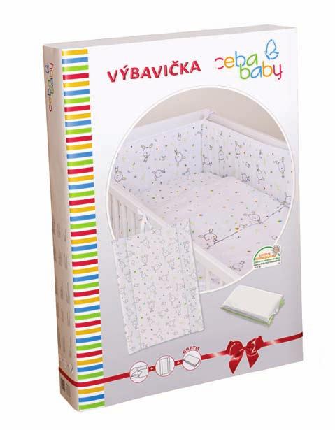 povlečení na polštářek (60x40 cm), - mantinel (délka: 200 cm); přebalovací podložka 2 hran.