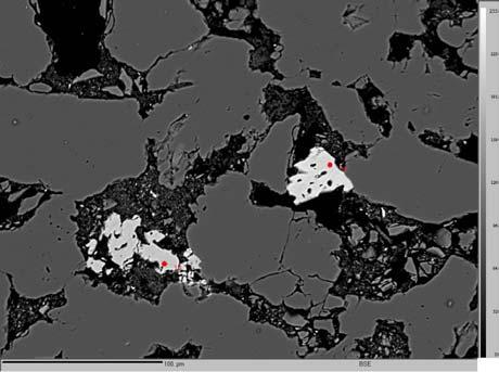 Vzorek VS7, mikrosonda, BSE. Obr.