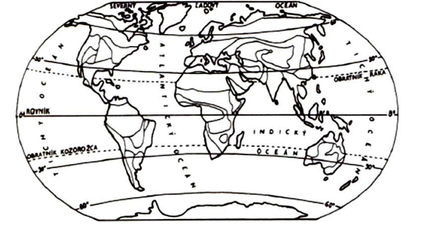 2. Co je podnebí? 3. Jaké podnebí je v naší republice a v jakém se nachází podnebném pásu? 4. Doplň obrázek vyznač a pojmenuj všechny podnebné pásy. 5.